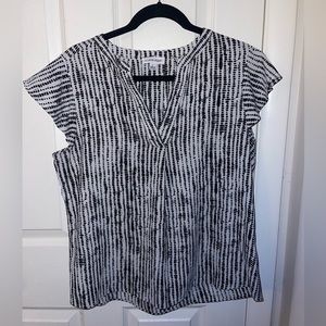 Calvin Klein Black & White Dotted Blouse